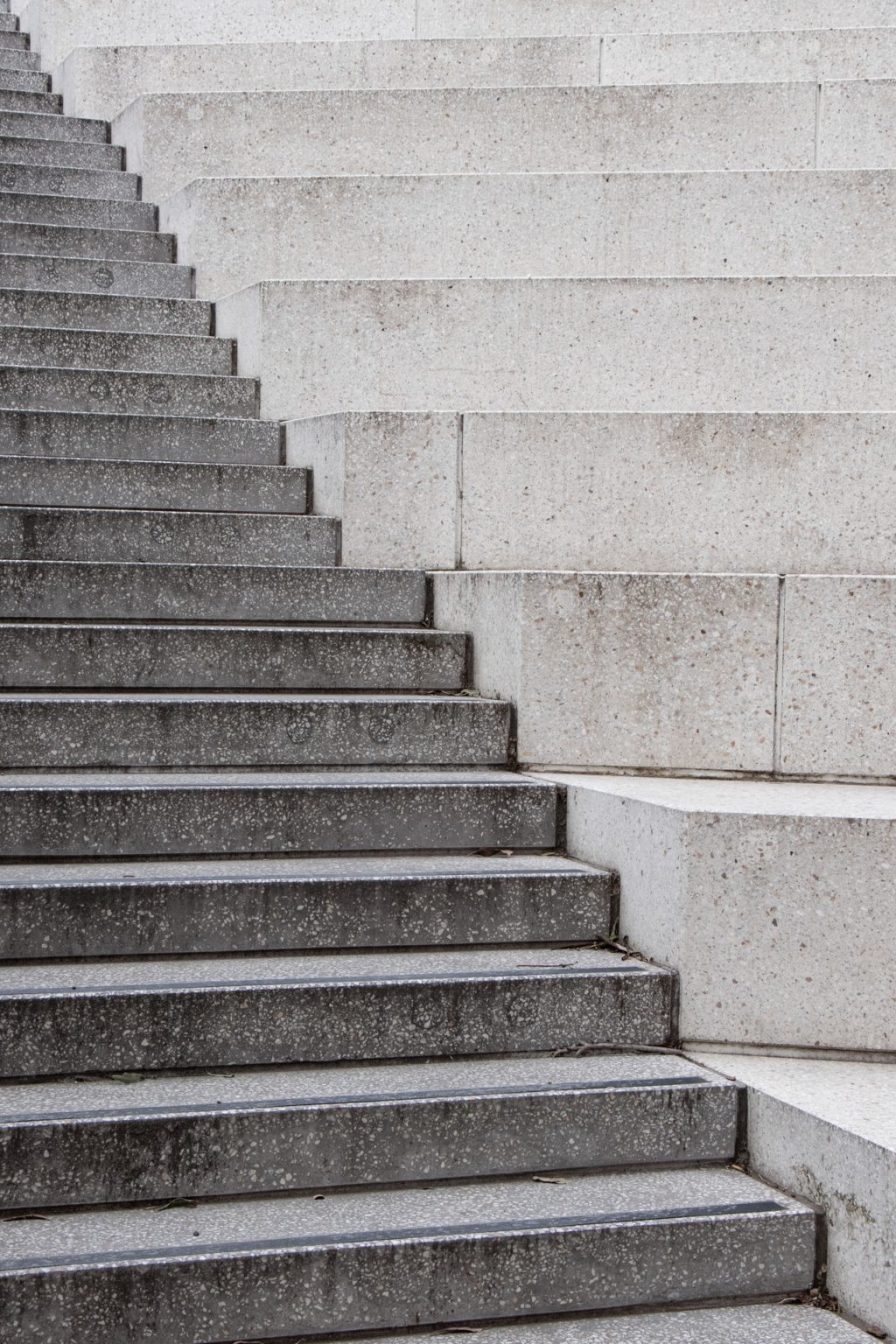 Gray and white concrete staircase